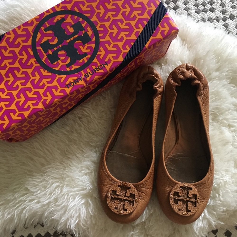 Tory Burch Tan Reva Flats